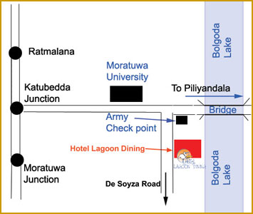 Map of hotel lagoon dining - Moratuwa Sri Lanka